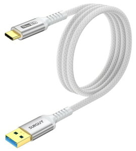 SUNGUY USB Type C �P�[�u�� 1M USB3.1 Gen2 10Gbps �f�[�^�]�� �^�C�v c �����[�d USB-A to USB-C �����b�L�R�l�N�^ Android Auto�Ή� �i�C�����҂� ���ϋv�� iPhone17/16/15�V���[�Y�AGalaxy S24 ultra�AiPad Pro/iPad air