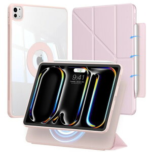 iPad Pro 11�C���` �P�[�X M5/M4�i2025/2024�A��6����/��5����j�Ή� ��p�J�o�[ ���C��&���E�� �܂�X�^���h�P�[�X �Ռ��ی� �c�u��/���u�� �p�x�����\ �O�p�`�̍\�� ����݌v Pencil Pro/USB-C��