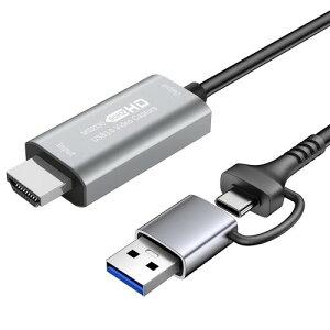 HDMI �r�f�I�L���v�`�� USB3.0 4K���� 1080P@60Hz YUY2�o�� USB Type A&Type C 2in1 PC�Q�[��/Switch/PS5,4/Xbox/�J����/TV�̉f����^��E���C�u�z�M�p �L���v�`���[�{�[�h�d���s�v ��x��Windows/Mac OS/Android�Ή�