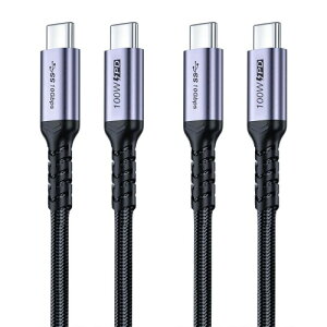 3 m USB C 3.1第2世代ケーブル2本、SUMPK 100 W急速充電10 Gbps高速伝送ケーブル、ディスプレイ用4 k 60 hzビデオ出力PD線、Thunderbolt 3、Galaxy S 21
