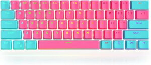 Ussixchare 61�L�[ PBT�L�[�L���b�v �s���N/�O���[���L�[�L���b�v 60% OEM�v���t�@�C���L�[�L���b�v�Z�b�g Cherry MX�X�C�b�` ���J�j�J���Q�[�~���O�L�[�{�[�h�p (Miami)