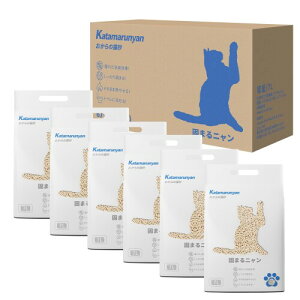 おからの猫砂ネコ砂 固まる トイレに流せる においをとる 燃やせる 消臭 固まるニャン 固まるにゃん (6袋入り)