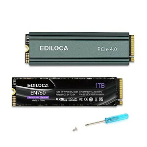 Ediloca EN760 SSD q[gVNt 1TB PCIe Gen4x4 NVMe M.2 2280 PS5mFς őǍ: 5000MB/s ő发F4500MB/s 3D NAND TLC SSD _Ci~bN SLC LbV [J[5Nۏ