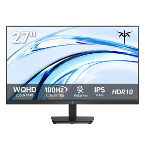 KEY TO COMBAT 27 �C���` QHD �Q�[�~���O���j�^�[ 120Hz �Ή� IPS �p�l�� 2K (2560×1440) �p�\�R�����j�^�[ 99% sRGB HDR10 �A�_�v�e�B�u�V���N �`���g���� �u���[���C�g�J�b�g �t���b�J�[�t���[ H27D9