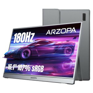 ARZOPA 16.1�C���` �Q�[�~���O���j�^�[ 180Hz 2.5K �|�[�^�u�����j�^�[ | 107% sRGB ���P�x IPS�����p�l�� | �f���A���X�s�[�J�[���� | USB Type-C/miniHDMI | Switch/PS5/Xbox/PC�Ή� | Z3FC