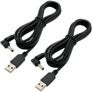 CNCTWO(コネクトツー) 2本セット DC(オス)-USB A(オス) 電源供給ケーブル DC外径3.8mm/内径1.4mm(オス) 型プラグ ケーブル長:1.2m (3.8*1.4 2本)
