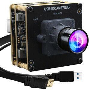 ELP 4K 60fps USB3.0 HDMI �J�������W���[�� H.264 �R���s���[�^�̂��߂̍L�p���� UVC ���C�g�o�[���J���� ��Ɩ��̓����o�̓E�F�u�J���� M12 Windows Linux Mac TV �v���W�F�N�^�[�̂��߂� 100° Web_camera