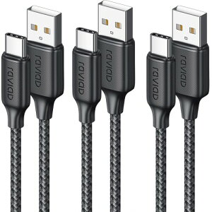 RAVIAD USB Type C P[u^Cvc P[u 3A }[d QuickCharge3.0Ή USB2.0Ki USB-A to USB-C R[h ϋviC҂ iPhone 16/15ProMAX,iPad Pro,SamsungGalaxyS24/S23/S22/S21/S20,Sony,Xiaomi,Huawei,Pixel,^C