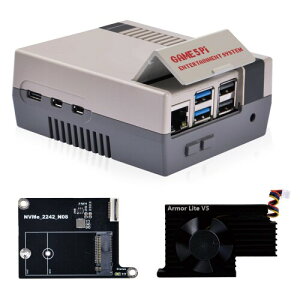 GeeekPi P[X Raspberry Pi 5 pAArmor Lite V5 ANeBuN[[t Pi 5 P[XARaspberry Pi 5 8GB 4GB pgQ[ Game5Pi P[X (G5j (N08)