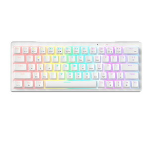 Abucow 60�����J�j�J���Q�[�~���O�L�[�{�[�h ���� �L�� �R���p�N�g�L�[�{�[�h RGB�o�b�N���C�g�t�� �S63�L�[�h�Փ� �z�b�g�X���b�v�Ή��L�[�L���b�v �l�ԍH�w�f�U�C�� Windows/Mac�Ή� (�z��