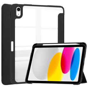 iPad a16 �P�[�X, 11���� 2025 11 �C���`/10���� 2022 10.9 �C���` �P�[�X �O�܂�X�^���h �y�����[ �I�[�g�X���[�v�@�\�t�� ���^ �y�� �X�^���h �ی�J�o�[,�u���b�N-B