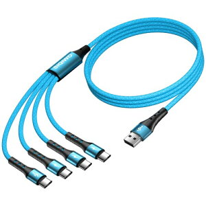 SIQIWO }` USB C P[u }[d (1.2M/2pbN) QC 3.0(3A) USB C Xvb^[P[u 4 in 1 [dR[h 4̃^CvC|[gt iPhone 15 16/17V[Y iPad Air Pro Samsung Galaxy S25 Edge S24 S23 Sony X