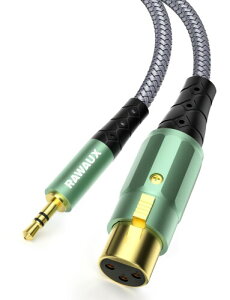 RAWAUX 3.5mm to xlr�P�[�u���A3.5mm (�I�X) to XLR (���X) �}�C�N�P�[�u�� �X�e���ITRS �ϊ��P�[�u�� �A���o�����X 3.5mm-xlr�A�_�v�^�[�P�[�u�� �X�s�[�J�[�A�}�C�N�A�J�����A���b�v�g�b�v�A�g�ѓd