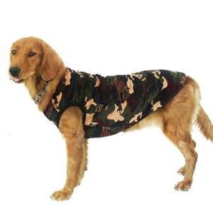 world resilience 犬服 ドッグウェア ペット服 可愛い ベスト 暖かい 防寒 シンプル 小型犬 中型犬 (迷彩グリーン, L)