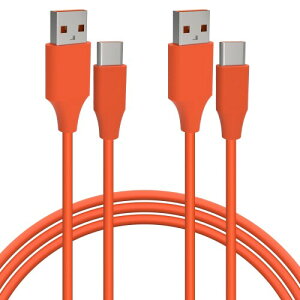 Geekria �[�d�P�[�u�� �݊��� Type-C �[�d�R�[�h USB to USB-C �T���X�� Samsungs Galaxy S24Ultra, S24+, S24, S23Ultra, S22+, S20, S20+, S8, S9, A90, A71 �ɑΉ� (�I�����W/120cm 2��)