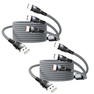 SIQIWO USB C P[u (QC 3.0/3.1A/2{pbN) 1.2m }`USB CXvb^[P[u 3 in 1[dR[h 3Type CRlN^t iPhone 15/16/17V[Y iPad Pro Samsung Galaxy S25/S24 Fujitsu LG SonyɑΉ