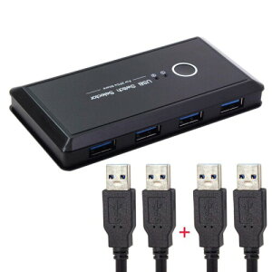 xiwai JSER KVM USB 2.0またはUSB 3.0スイッチセレクター 2ポートPC キーボードマウススキャナープリンター用4つのデバイスを共有 (USB 3.0)