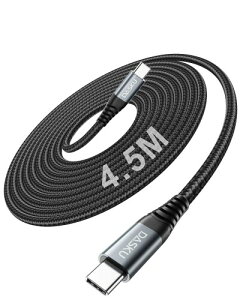 USB C �P�[�u�� 4.5M PD�Ή� 100W �����[�d USB Type C �P�[�u�� USBC �i�C�����҂� �f���h�~ iphone17/16/15�V���[�Y/iPad/MacBook Pro/Galaxy S24/Matebook/iPad/Xperia��USB-C�e��Ή�