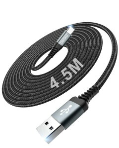USB Type C �P�[�u�� 4.5M USB A to USB C �P�[ �u�� 3A�}���[�d USB C �P�[�u�� iPhone 17 �[�d�P �[�u�� �f�[�^�]�� �f���h�~ �^�C�v C iPhone17/16/15�V���[�Y/iPad/MacBook Pro/Galaxy S24/Matebook/iPad/Xperia��USB-C�e