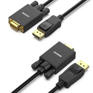 BENFEI 2 1.8m DisplayPort-VGA(D-Sub) P[uiIX - IX)A P DisplayPort Rs[^ - VGA(D-Sub) j^[A_v^[ 1080P@60Hz IX - IXbLR[hP[u LenovoADellAHP т
