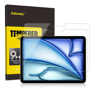 Adeway iPad Air 11インチ (2024 第6世代・2025 第7世代) 用 ガラスフィルム Apple PencilとFace ID対応 貼り付け簡単 傷防止 2枚セット