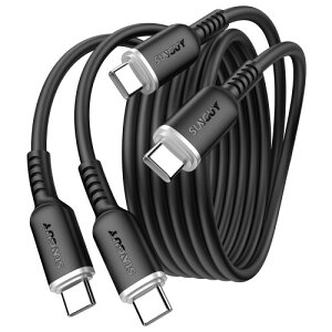 SUNGUY USB Type C�P�[�u�� 1m PD�Ή� ���܂Ȃ��P�[�u�� �V���R���f�ލ̗p 100W/5A ���}���[�d USB C to C Android Auto/Carplay�Ή� ���ϋv�� iphone17/16/15�V���[�Y/iPad/MacBook Pro 2020/Galaxy S25 S24/Google Pixel��USB-