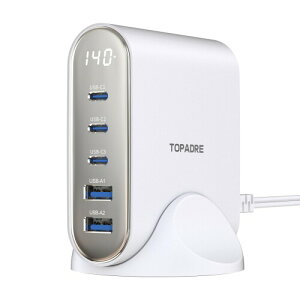 TOPADRE 140W [d Type-c P|[g PD [ d 100W }[ dUSBRZg PD3.0 QC4+ Ή [ d MacBookAiPhoneASamsung S23/22/21/Android̑foCXΉ F