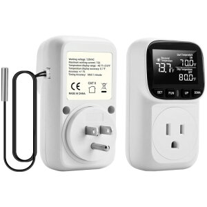 Aideepen 1800W サーモスタット 接続可能なチラーとヒーター 爬虫類 水槽 ヒーター サーモスタット温度センサー 冷却と加熱モード 7つの設定モード 育苗槽の温度管理 自動温度調整モードと