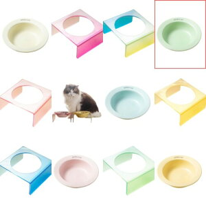 猫 犬 フードボウル フードスタンド 食器 高級アクリル 陶器 セラミック 吐き戻し防止 取り外し可能 食洗器対応 30通りから選べる お手入れ簡単 おしゃれ (お皿・グリーン)