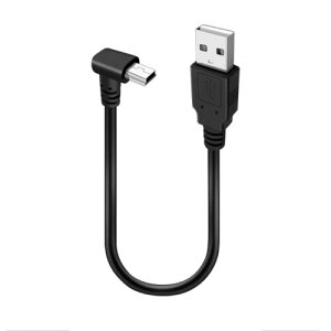 USB2.0 �~�j �P�[�u��USB(A)�I�X-USB(miniB)�I�XL�^�㉺���E90�x�����P�[�u������480Mbps�f�[�^�]�������ǎ�� (0.25m��L)