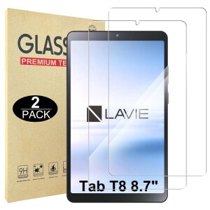 Hianjoo 2���Z�b�g LAVIE Tab T8 T0855/KAS �Ή� �ی�t�B���� �����K���X �d�x9H/��U�h�~/�����ߗ� LAVIE Tab T8 TAB08/H05 �Ή� �t�B���� �K���X�t�B���� �^�u���b�g 8.7�C���` �t���ی�t�B����