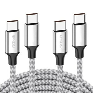 GHNTJAP USB C to USB C �P�[�u�� 0.5M 2�{�Z�b�g Type C �P�[�u�� 60W�}���[�d PD�Ή� USB2.0�f�[�^�]�� ���ϋv�i�C���� iPhone16/Galaxy S24/iPad/MacBook Pro���^�C�vc�@��Ή�