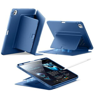 ESR iPad Pro 13�C���` �P�[�X�iM5/M4�A2025/2024�j�Ή� �y�����[ �ϏՌ� �c���X�^���h �����E�F�C�N/�X���[�v Pencil Pro/USB-C�Ή� �}���`�A���O���P�[�X Flip�V���[�Y �u���[