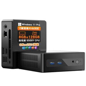 Dobios �~�jpc office2024���� Win11 Pro Intel 6500Y�iN5095��葬���jmini pc �ő�3.4GH WiFi5/BT5.1/HDMI/RJ45 ���^pc �~�j�p�\�R�� 2��ʓ����o�� ���y�� �����\ �ȃG�l ��Ɨp/�Ɩ��p/�ݑ�p�ɍœK 8GB+128GB