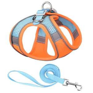 犬 ハーネス リードセット 負担が少ない 軽量 通気 犬用ハーネス 小型犬 猫ハーネス首輪 胴輪 簡単着脱 抜けない 犬はーねす小型 3MTM反射素材付属 マジックテープ 超小型犬 中型犬 調節