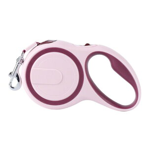 NASSIA 犬用リード 伸縮リード 巻き取り式 ドッグリード 自動巻き 噛み切れ防止 お出かけ 散歩 滑り止め (ピンク, 5M)
