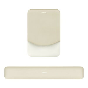 MOSISO ストレストサポート 一体型マウスパッド & 長方形なキーボードセット、低反発リストレス(カーキ)