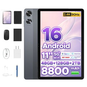 P11 Pro �A���h���C�h�^�u���b�g, 48GB+128GB+2TB�g���Ή�, T7250����, 2.4K 90Hz�����t���b�V�����[�g�f�B�X�v���C, 8800mAh/18W, Widevine L1, 13+5MP�J����, ��F��, GPS, OTG�Ή�, �L�[�{�[�h, �^�b�`�y���t