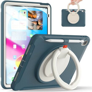 iPad �p �P�[�X,iPad 11���� �Ή��iA16�j11�C���` 2025/10���� 10.9�C���` 2022 �P�[�X �����O�t�� �Ռ��z�� �y�� ��� 360°��]�X�^���h ������ �n���h���t �J�o�[ �����h�~ �L�Y�h�~ �L�b�Y,�D�u
