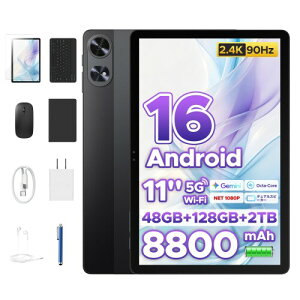 P11 Pro �A���h���C�h�^�u���b�g, 48GB+128GB+2TB�g���Ή�, T7250����, 2.4K 90Hz�����t���b�V�����[�g�f�B�X�v���C, 8800mAh/18W, Widevine L1, 13+5MP�J����, ��F��, GPS, OTG�Ή�, �L�[�{�[�h, �^�b�`�y���t