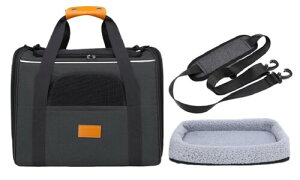 (cmy select) ペット キャリーバッグ 小型犬 猫 小動物 4way お出かけ ブラック グレー ブルー 折りたたみ 通気性 (ブラック)