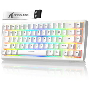 ATTACK SHARK X68HE ���s�b�h�g���K�[ �Q�[�~���O�L�[�{�[�h 8000Hz�Ή� RT0.01mm �i�s���A �z���C�g�j