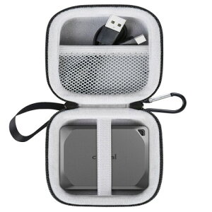 Lacdo �n�[�h�h���C�u�L�������O�P�[�X �p Crucial X6 / X9 Pro / X10 Pro �|�[�^�u��SSD 500GB 1TB 2TB 4TB USB 3.2 �O�t���\���b�h�X�e�[�g�h���C�u �ϏՌ� ���� �X�g���[�W �g���x���o�b�O�A�u���b�N+�O