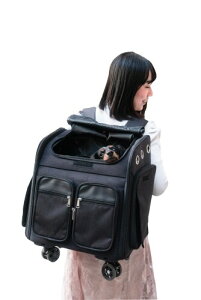 StarShell おでかけペットキャリー 防災 避難用にも 犬 猫 キャリーバッグ 安心安全のストッパー付きキャスター ペットキャリー リュック