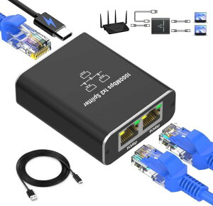 LBSC LAN z LAN P[u  RJ45 1000Mbps 12o 2䓯gp USB Type-CdP[ut Cat5 Cat5e Cat6 Cat7 Cat8Ή lbg[Ng lbg[Np ғo PS5/PS4Ή f