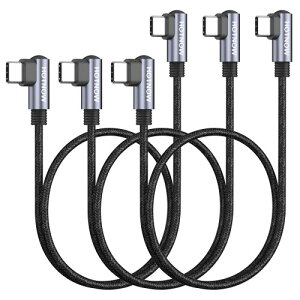 HOTNOW�Z��USB C����USB C�P�[�u��0.5m 3�{�A50cm�̐��p90�x�^�C�vC����C PD 65W�̑����[�d�R�[�h�AiPhone 15/16�ƌ݊���������d����s