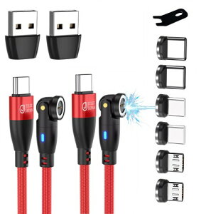JJ JULIE JAPAN �}�O�l�b�g�[�d�P�[�u�� 9PIN PD 60W �}�O�l�b�g�[�q3���(USB Type-C,MicroUSB,�A�C�v���_�N�g) QC �f�[�^�ʐM�Ή� 2�{�Z�b�g(2m,���b�h)