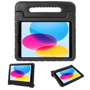 ANCEGO iPad 9���� 2021 8���� 2020 7���� 2019 10.2 �C���` �P�[�X iPad Air3 10.5�C���` �L�b�Y�P�[�X �n���h���t�� ���y�� �ϏՌ� �X�^���h�@�\ EVA �L�b�Y �q�ǂ��p �J�o�[(�u���b�N)