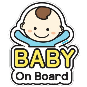 baby on board sign for car (01. Basic boy) - xr[I{[h-΂zՂ܂-xr[I{[hSW-킢Ėʔxr[CJ[XebJ[op[ɓ\Ă܂