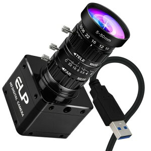 ELP UHD 2000����fUSB�J�����R���s���[�^20MP�蓮�Y�[��Web�J�����A5-50mm 10X �Y�[���E�F�u�J�����AWindows�ALinux�AMac�APi�̃~�jUVC USB 3.0/2.0 Lightburn�J�����A�m�[�g�p�\�R��Jetson Nano 3840P UVC USB2.0 PC